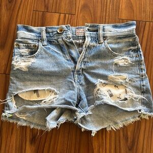 Damaged denim shorts -Japanese brand